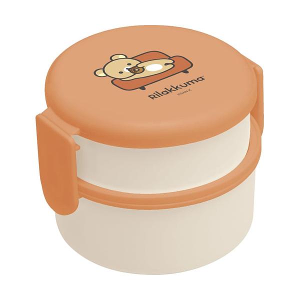 リラックマ 丸型ランチボックス2段 (BASIC RILAKKUMA) 抗菌 お弁当箱 500ml KA22901 【ベーシックリラックマ 遠足 給食 子供用 大人用 グッズ 雑貨 プレゼント ギフト】リラックマたちと楽しくランチタイム！丸...