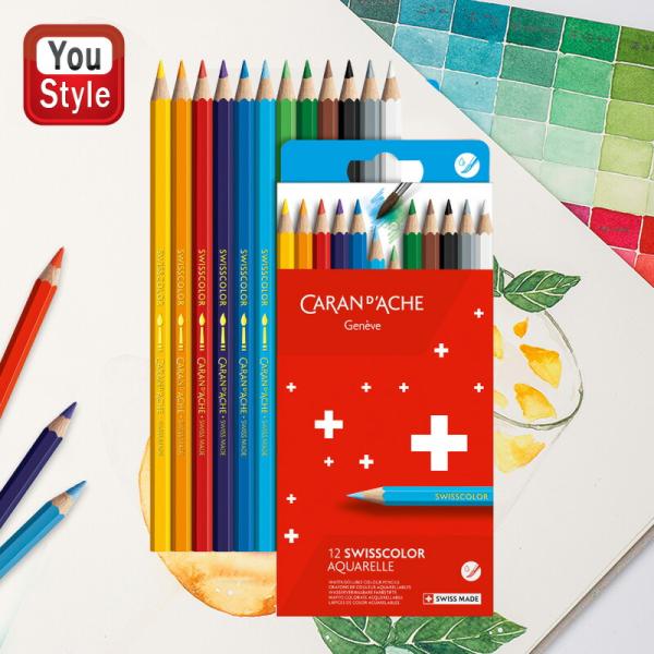 CARAN d'ACHE（カランダッシュ） 水性色鉛筆 スイスカラー 12色セット
