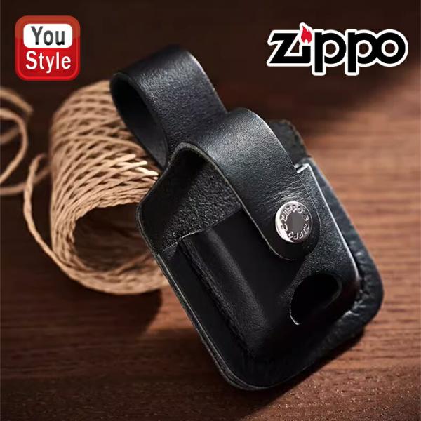 ZIPPO（ジッポー） ライターケース レザー ループ式 サムノッチ 黒