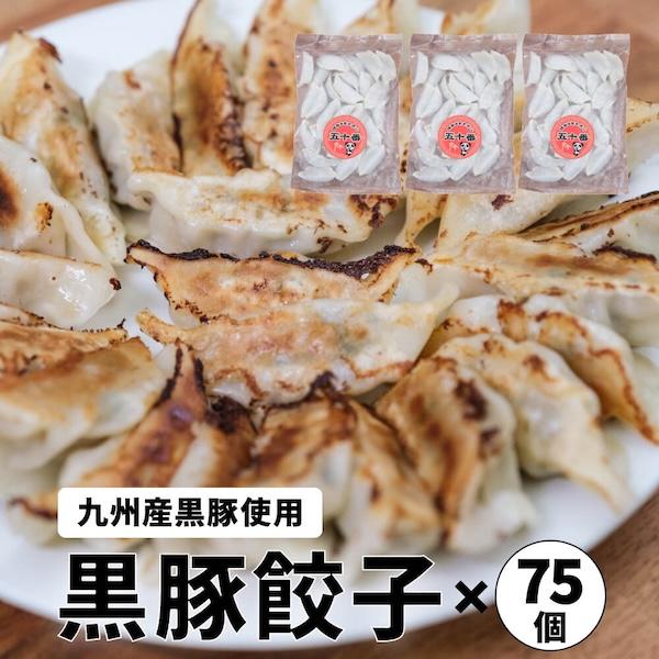 黒豚餃子 75個 セット 餃子 冷凍餃子 冷凍 食べ物 ギフト お取り寄せグルメ 中華 惣菜 点心 福岡 冷凍食品 フジボー 爆買
