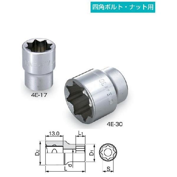 TONEソケット四角ボルト・ナット用ミリサイズ4E-36(36mm) : YOUTOOL