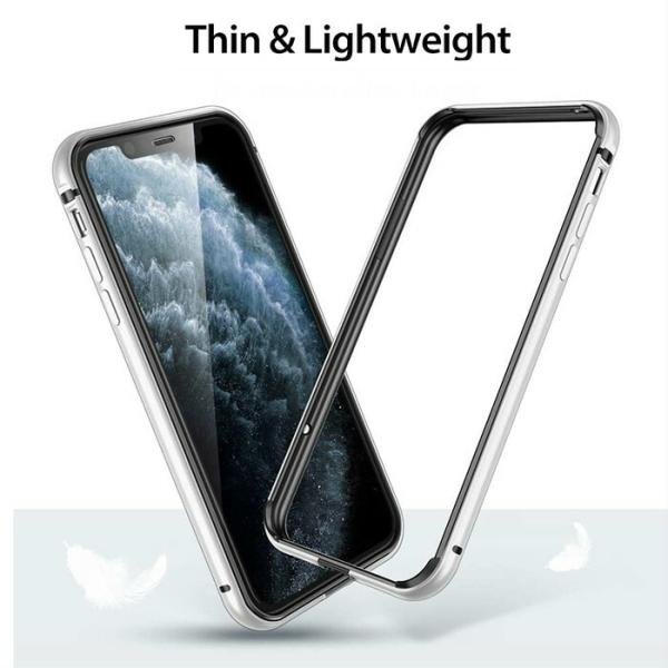 アルミバンパーケース ストラップホール付き iPhone12mini 着脱簡単 薄型 軽量 ネジ工具不要