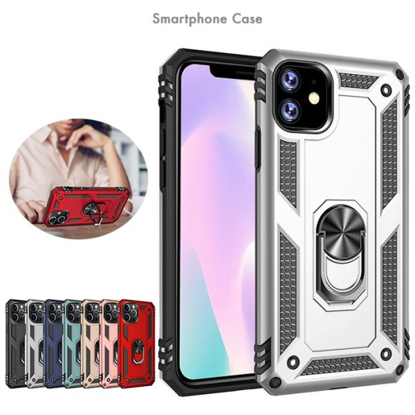 ケース iPhone12mini リング 耐衝撃 リング一体型 背面型 スマホケース 軽量 スマホリング メタリックカラー リング付き 背面ケース アイフォン