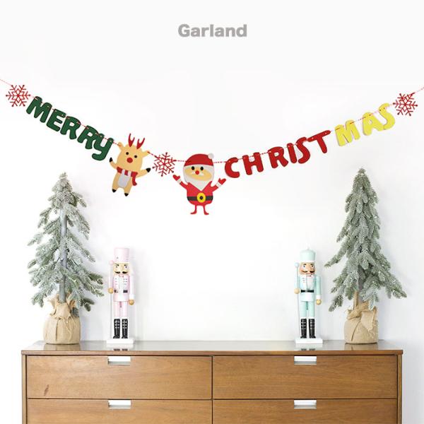 MERRY CHRISTMAS ガーランドクリスマスの季節にぴったりなレターバナー。可愛いサンタクロースとトナカイ、シンプルなMERRY CHRISTMAS文字のガーランドセット色々なバルーンや飾りとの組み合わせもバッチリ。クリスマスシーズ...