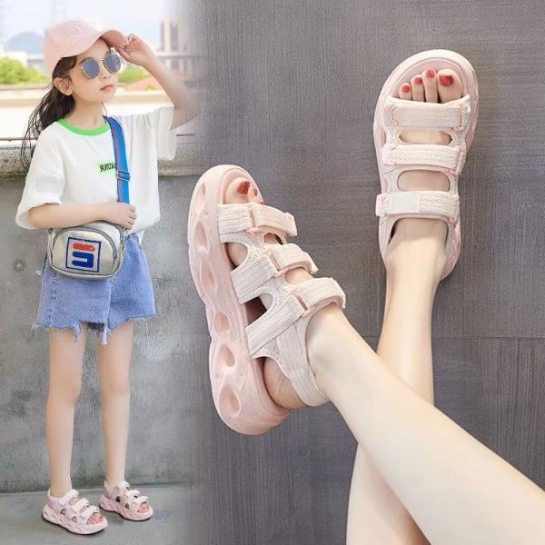 サンダル 厚底 ストラップ スポサン シューズ 靴 女の子 キッズ ジュニア ティーンズ 小学生 小さいサイズ スポーツ 通学 お出かけ　