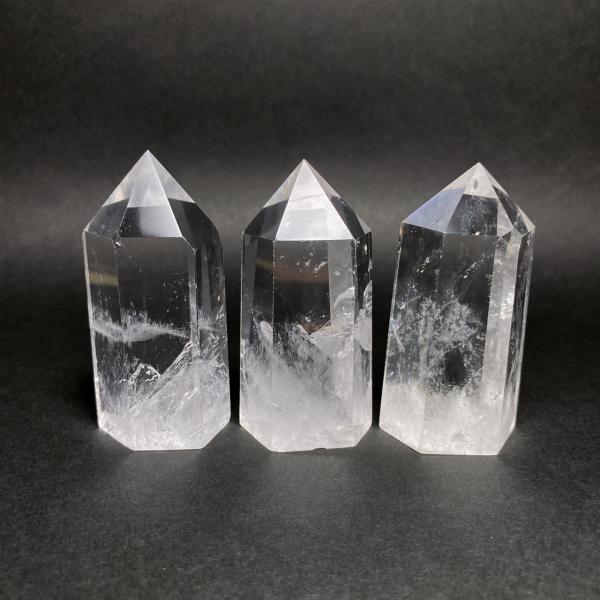 水晶六角柱 水晶ポイント 特価3本セット
