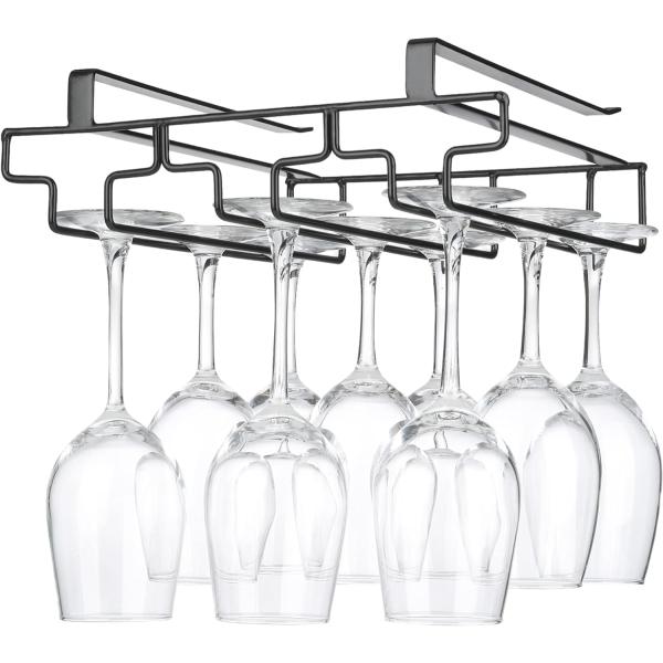 1高品質：耐久性のある構造があり、掃除が非常に簡単で、染色するのは簡単ではなく、キャビネットの使用に影響しない小さなスペースを占有します。 それはあなたのワイングラスをよく手に入れやすくします。2.パンチはありません：爪やねじ穴は必要ありま...