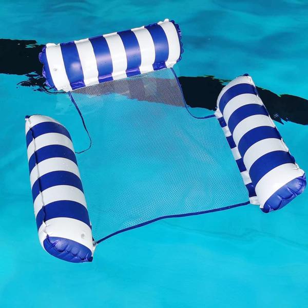 【特別な浮き輪フロート】浮き輪ベッドのデザインはハンモック。高密度で環境に優しいPVC素材で作られており。首枕と足枕は十分なサポートと快適さを提供します。長時間の使用は疲れない。柔らかい織物のネットの布は無線の水上のレジャー用のいすをカバー...