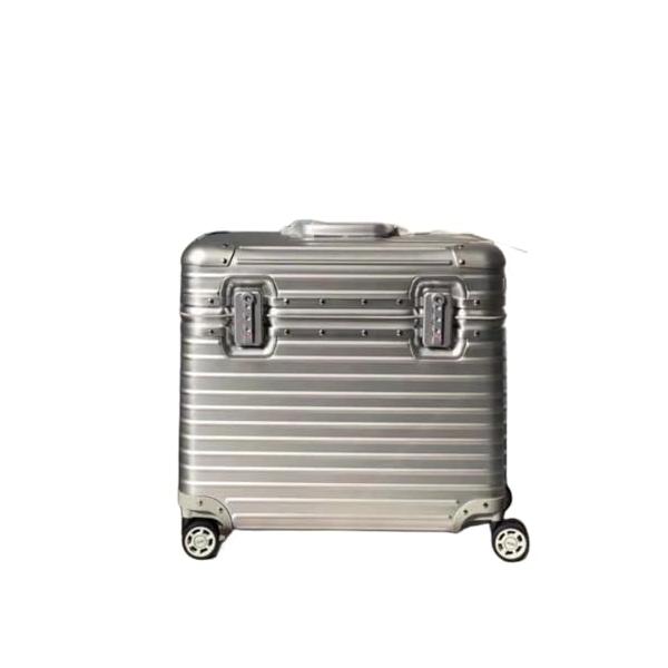 オールアルミマグネシウム合金スーツケース 18インチ小型トロリースーツケース メンズ 静音キャスター 出張用 耐久性 耐衝撃性 持ち運びやすい シンプル おしゃ オールアルミマグネシウム合金スーツケース 18インチ小型トロリー