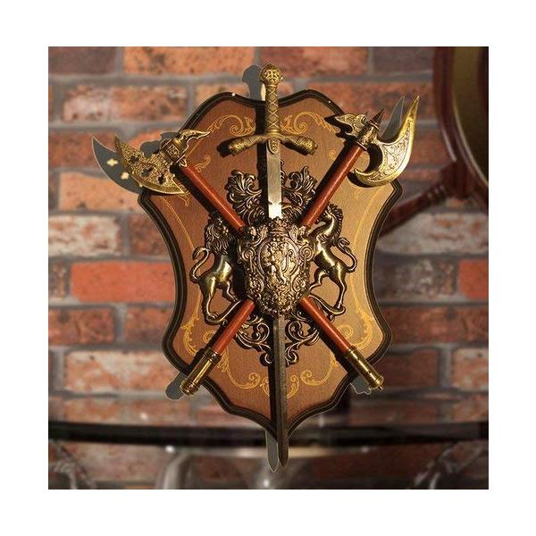 古代ローマのスパルタ盾剣壁の装飾アンティークシールドでアーマー中世