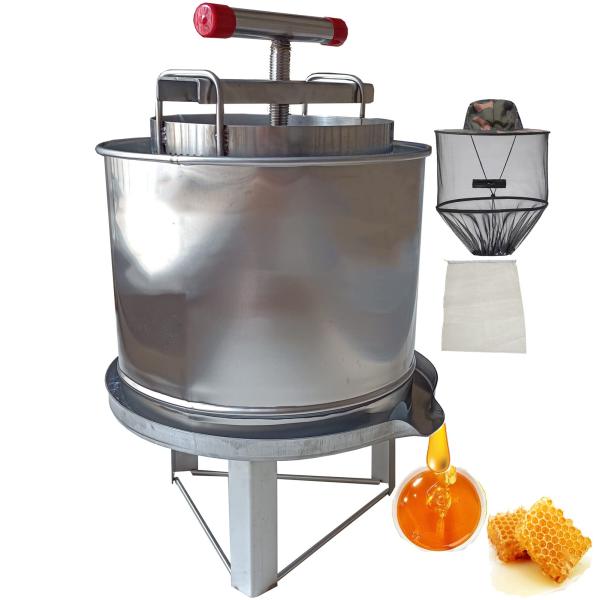 蜂蜜 絞り機 圧搾機 蜂蜜分離器 絞り器 はちみつ絞り器 ハチミツしぼりき 手動 脱水機 蜂蜜圧縮機 ステンレス 養蜂器具 圧縮製蝋器 はちみつ/みしん/ハチミツ/蜜