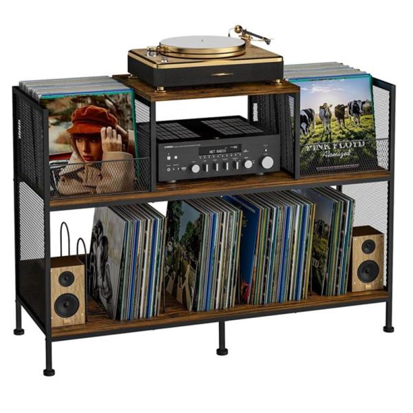 レコードプレーヤースタンド レコードラッ レコードプレーヤー台 3段