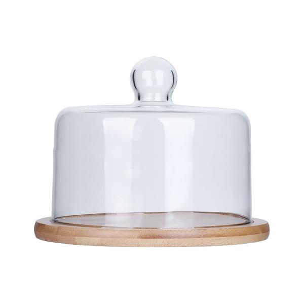 ラウンドガラスケーキドームカバー ケーキサーバー 蓋 トレイ