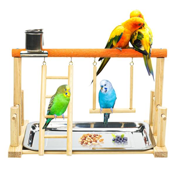 ◆木のインコスタンド：インコスタンドは天然の木で作られています。インコスタンドの表面は研磨されていて、鳥の足を傷つけない。しかも部品は全部ネジで接続しています。接着剤ではありません。そうすれば、インコスタンドはもっと堅固で、もっと安定します...