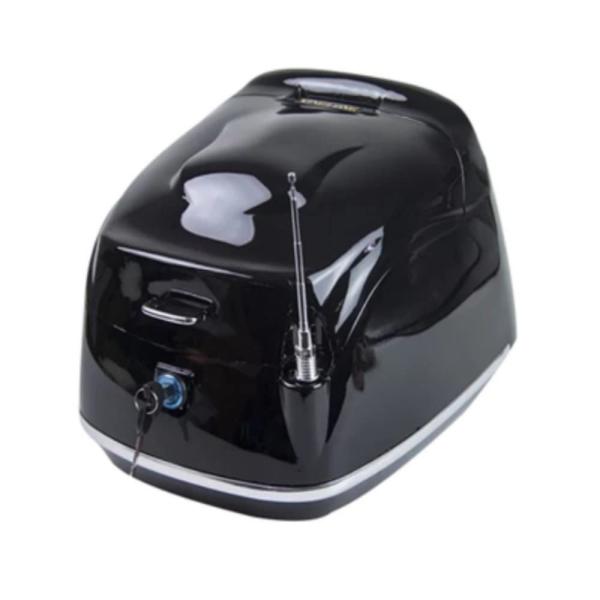 バイク用 リアボックス トップケース 35L バイク用ボックス 着脱可能式大容量 原付 スクーター フルフェイス収納可能 ヘルメット入れ 汎用 アンテナ飾り
