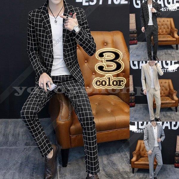 カジュアルスーツメンズセットアップサマースーツおしゃれサマージャケットテーラード長袖スキニーパンツ上下紳士服チェック柄成人式 Yoyoyo Dmksq962 Yoyoyo本舗 通販 Yahoo ショッピング