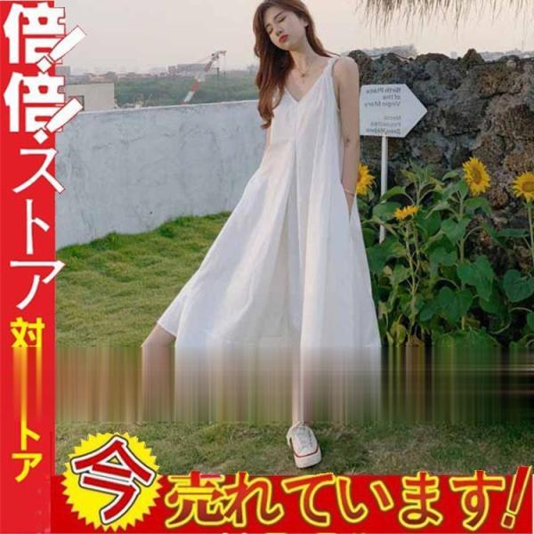 レディース キャミワンピ レース シフォン 着痩せ フリル ゆったり