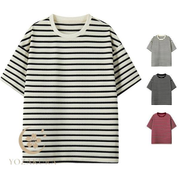 夏 メンズ 半袖tシャツ 半袖 Tシャツ tシャツ ボーダー柄 トップス