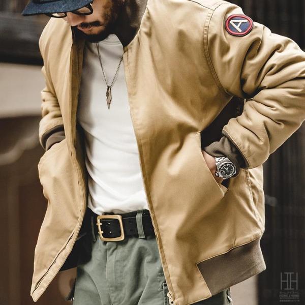 Maden Clothing レプリカ　ボアブルゾン　米軍 タンカースジャケット タンカースジャケット メンズ モッズコート ボアジャケット リブ