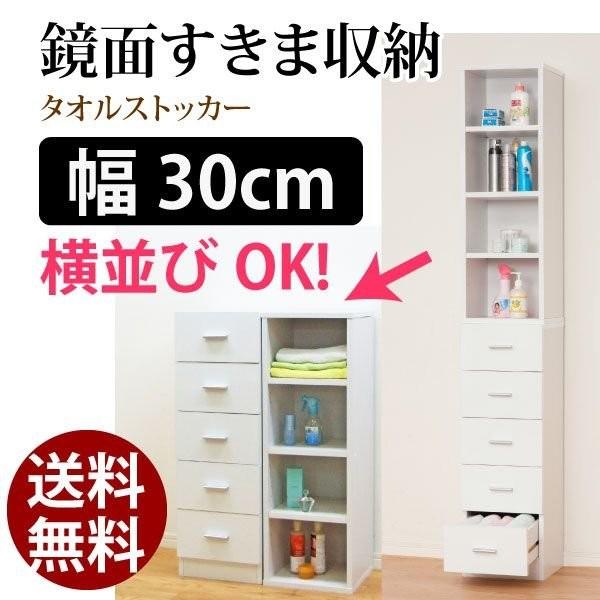 鏡面すきま収納タオルストッカー 鏡面すきま収納タオルストッカー 幅25 キッチン収納 脱衣所の収納