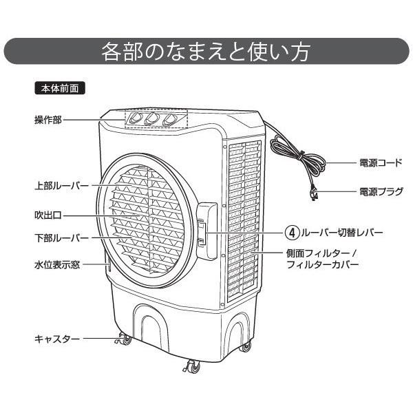 ユアサプライムス 大型 水風扇 YAC-B40V W ホワイト 気化熱 扇風機 冷