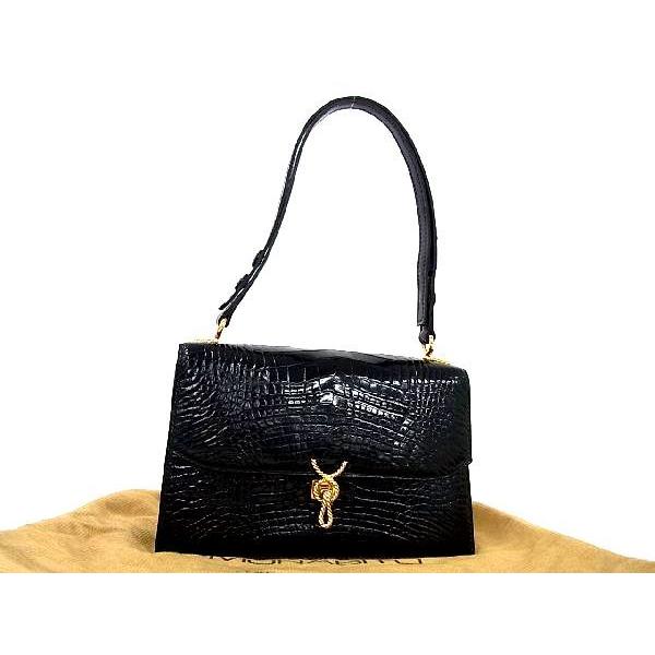 MORABITOモラビト リアル クロコダイル トートバッグ 大容量 肩掛け 黒 緑屋質屋】モラビト クロコ ハンドバッグ 黒【中古】 : 緑屋質屋
