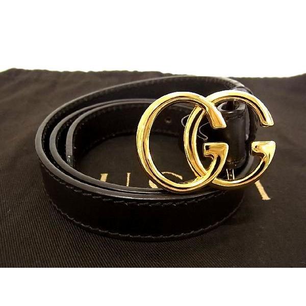 GUCCI（グッチ） □極美品□ GGマーモント レザー ゴールド金具 ベルト