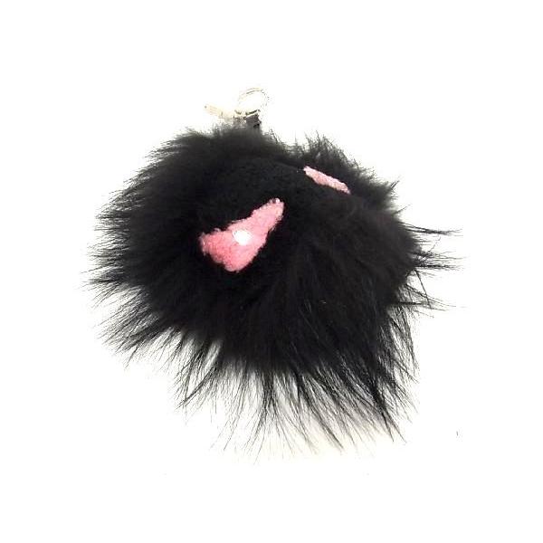 FENDI - ■極美品■ FENDI フェンディ バッグバグズ モンスター ファー バッグチャーム キーホルダー ブラック系 AR4982 FENDI □極美品□ フェンディ バッグバグズ モンスター ファー