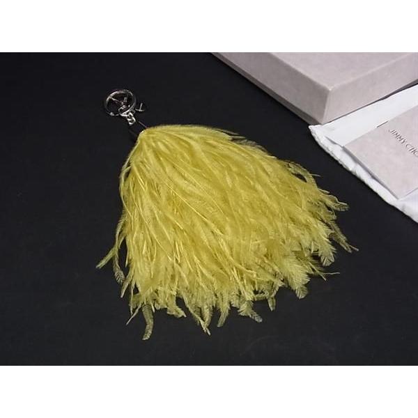 ■新品■未使用■ JIMMY CHOO ジミーチュウ タッセル 羽 キーホルダー バッグチャーム レディース イエロー系 AU8044 JIMMY CHOO（ジミーチュウ） □新品□未使用□ タッセル 羽