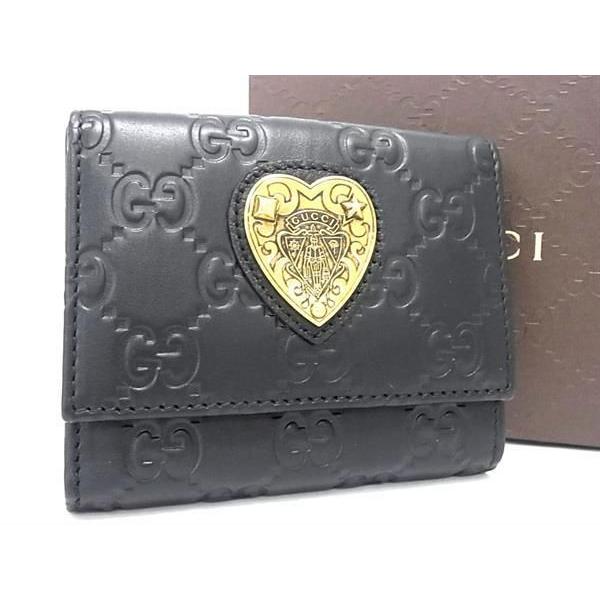 GUCCI □新品□未使用□ グッチ 303490 グッチシマ レザー ハート 二