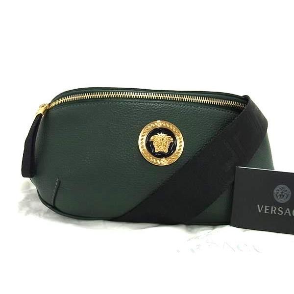 美品 GIANNI VERSACE レザー ポーチ メデューサ VERSACE □新品□未使用□ ヴェルサーチ メデューサ レザー クロス