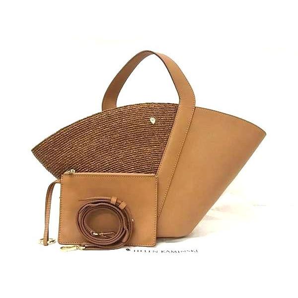 ヘレンカミンスキー　ハンドバッグ　ショルダーバッグ　ラフィア　レザー　2way ヘレンカミンスキー ラフィア 2way ハンドバッグ ショルダーバッグ