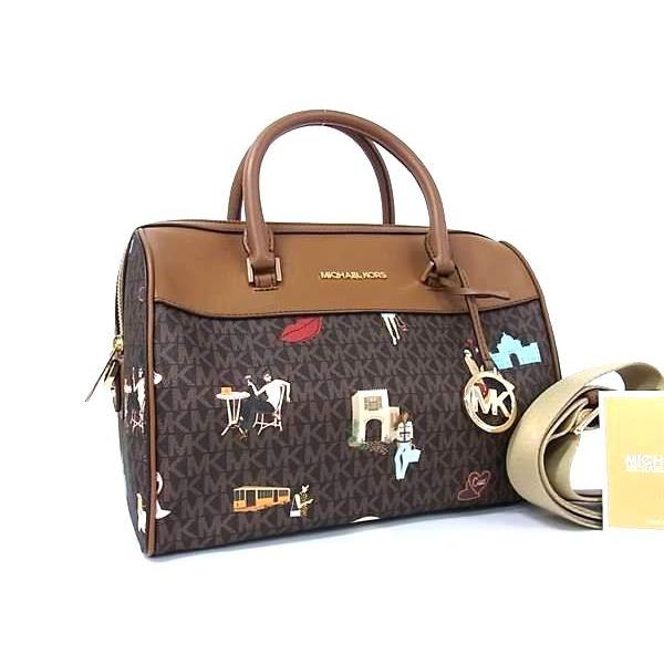 【新品、未使用】マイケルコース MK柄 PVC ボストンバッグ 2way MICHAEL KORS（マイケルコース） □新品□未使用□ MK柄 PVC×レザー