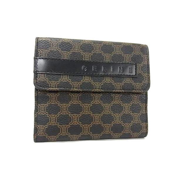 □極美品□ CELINE セリーヌ マカダム柄 PVC 三つ折り 財布 ウォレット 