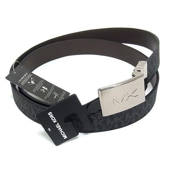 ■新品■未使用■ MICHAEL KORS マイケルコース MK柄 VC レザー リバーシブル シルバー金具 ベルト ブラック系 ブラウン系 BG8916 MICHAEL KORS（マイケルコース） □新品□未使用□ MK柄 VC レザー
