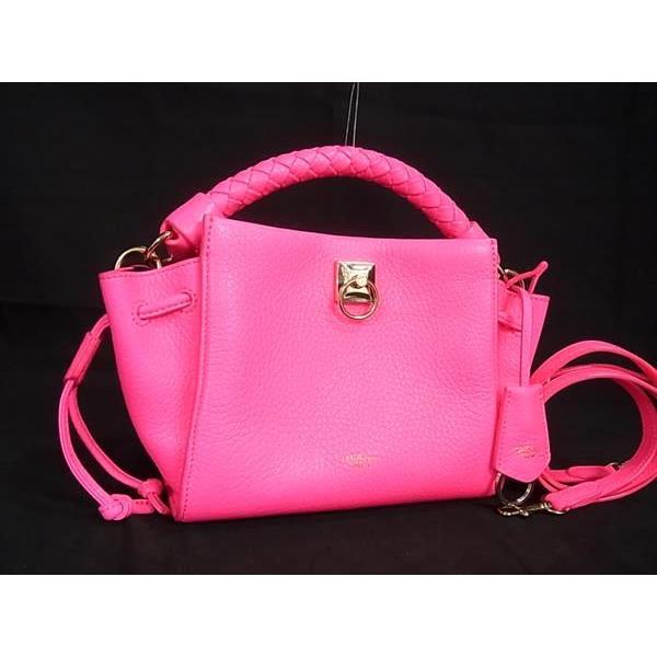 ■新品同様■ MULBERRY マルベリー アイリス レザー 2WAY クロスボディ ショルダー ハンドバッグ 斜め掛け レディース ピンク系 BH1764 Mulberry（マルベリー） □新品同様□ アイリス レザー 2WAY クロス