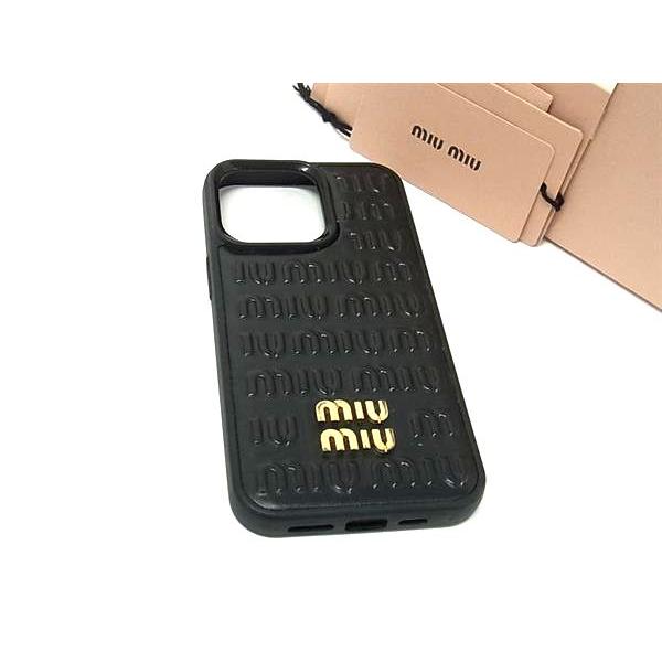 MIU MIU - ■極美品■ miumiu ミュウミュウ iPhone13 Pro 対応 アイフォンケース スマホケース レディース ブラック系 BI9483 miu □極美品□ miumiu ミュウミュウ iPhone13 Pro 対応