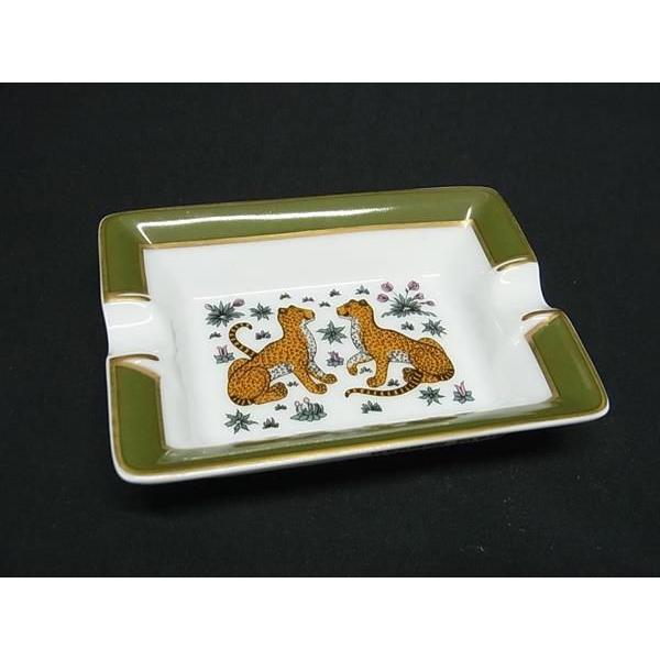 <希少> HERMES エルメス 灰皿 トレイ 小物入れ 豹 レオパード HERMES 灰皿 豹柄 レオパード HERMES エルメス ミニアッシュトレイ