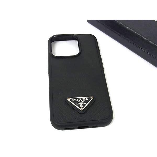 PRADA □美品□ プラダ サフィアーノレザー iPhone14Pro 対応