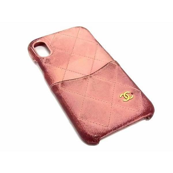 CHANEL シャネル マトラッセ iPhone XS X用 スマホケース CHANEL シャネル ココマーク マトラッセ レザー iPhone X XS