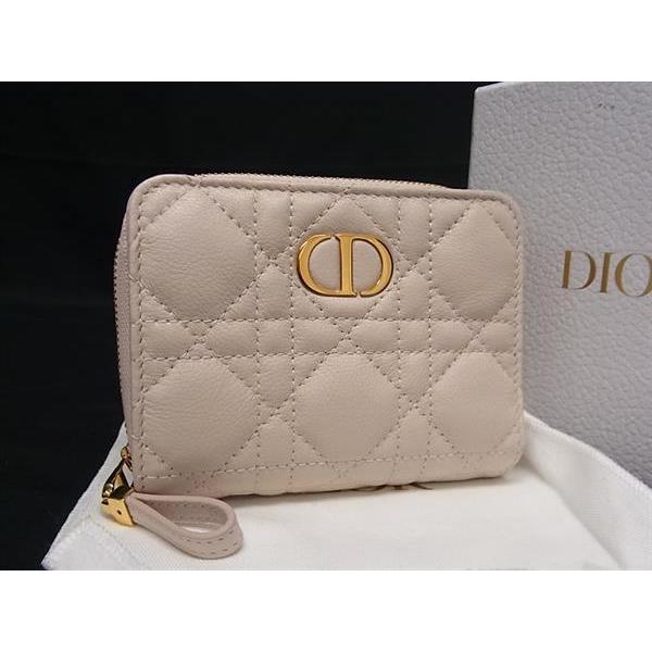ディオール　折り財布　スカーレットウォレット　ピンク　カナージュ　カロ DIOR | Dior Caro Dahlia ウォレット カナージュ カーフスキン