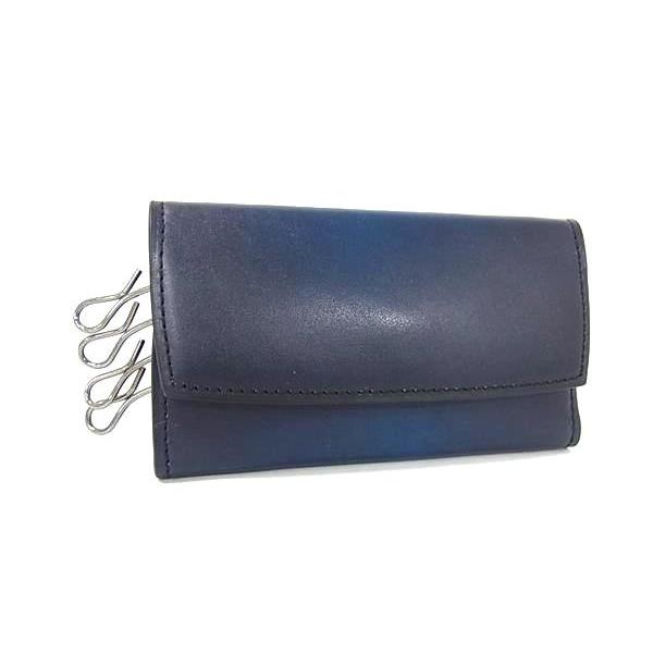 ■新品■未使用■ yuhaku ユハク レザー 4連キーケース 鍵入れ レディース メンズ ネイビー系 BM5919 □新品□未使用□ yuhaku ユハク レザー 4連キーケース 鍵入れ