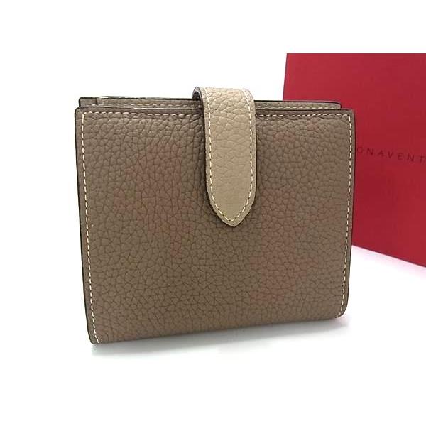 【匿名配送新品未使用品】ボナベンチュラ ブラウンレザー二つ折り財布 BONAVENTURA □美品□ ボナベンチュラ レザー 二つ折り 財布