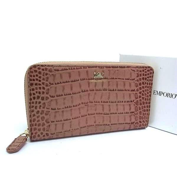 EMPORIO ARMANI エンポリオアルマーニ 総柄 長財布 ラウンド 箱付 EMPORIO ARMANI □新品同様□ エンポリオアルマーニ クロコダイル型