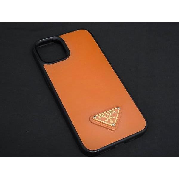 PRADA - PRADA プラダ iPhone12.13 Pro用 ロゴ ゴールド金具 サフィアーノ iPhoneケース レザー 黒 ブラック【中古】ユニセックス PRADA プラダ iPhone12.13 Pro用 ロゴ ゴールド金具