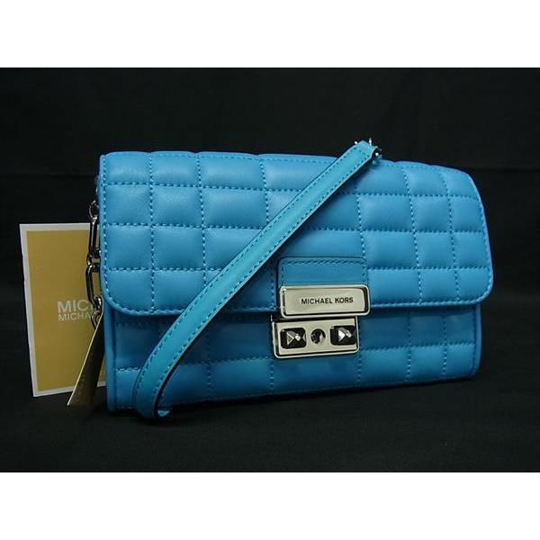 ■新品■未使用■ MICHAEL KORS マイケルコース  トライベッカ レザー 2WAY ショルダーバッグ クラッチバッグ ブルー系 BN4333 MICHAEL KORS（マイケルコース） □新品□未使用□ トライベッカ