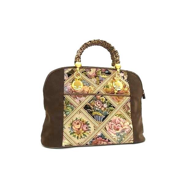 Think Bee! シンクビー　デニムパッチワーク柄　トートバッグ　花レザー付 希少 美品✨Think Bee! デニム トートバッグ パッチワーク 花チャーム