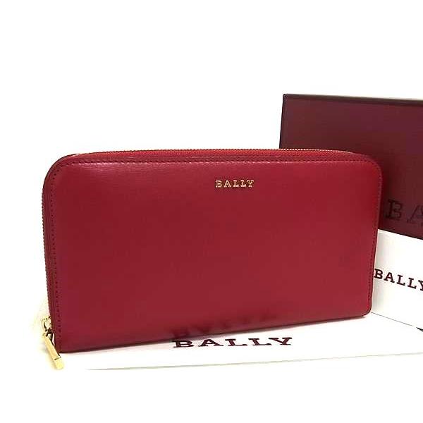 ■新品同様■ BALLY バリー 6237128 ラブノア レザー ラウンドファスナー 長財布 ウォレット 札入れ レディース レッド系 BN5371 Bally（バリー） □新品同様□ 6237128 ラブノア レザー ラウンド
