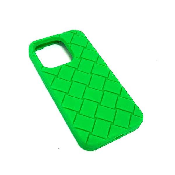 ■美品■ BOTTEGA VENETA ボッテガヴェネタ イントレチャート ラバー iPhone 15Pro 対応 アイフォンケース グリーン系 BP5531 BOTTEGA VENETA（ボッテガ・ヴェネタ） □美品□ イントレチャート