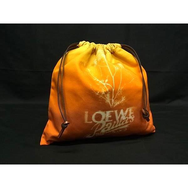 ■新品同様■ LOEWE ロエベ パウラズイビザ キャンバス 巾着型 マルチケース マルチポーチ 小物入れ レディース オレンジ系 BQ0796 LOEWE（ロエベ） □新品同様□ パウラズイビザ キャンバス 巾着型